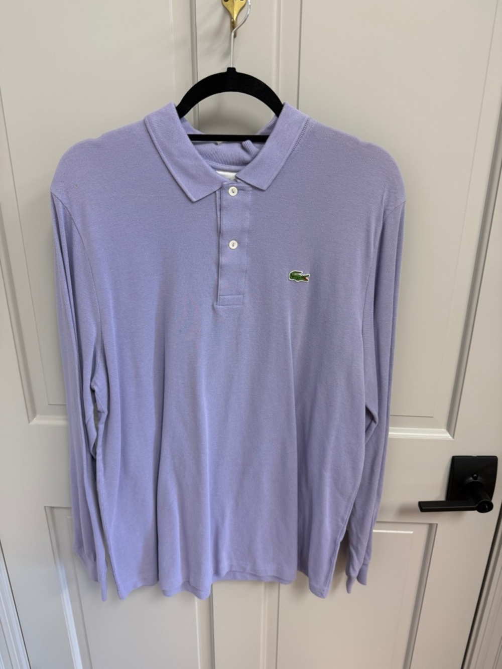 Lacoste Men’s Long Sleeve Polo in Lavender